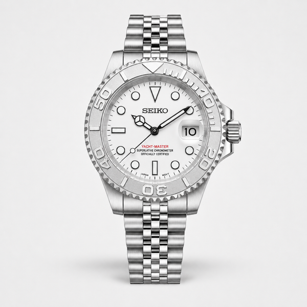 Seiko Mod Yacht-Master – Platinum White