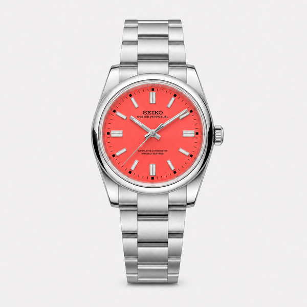 Seiko Mod Oyster Perpetual – Coral Red