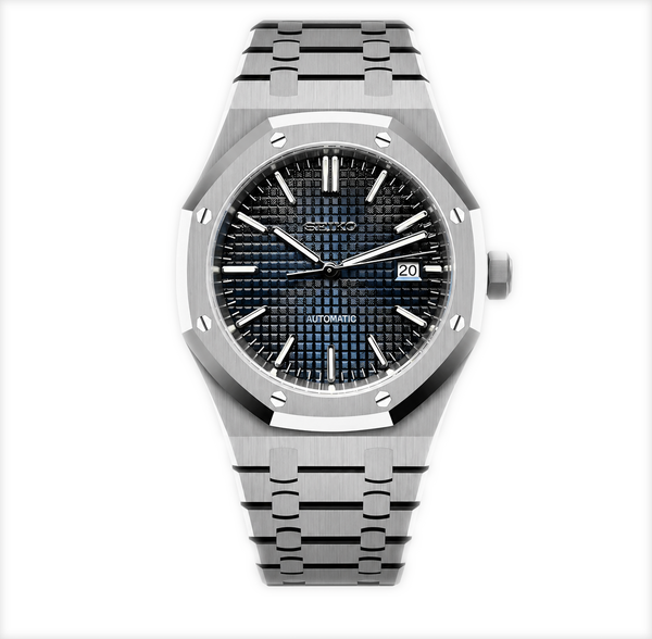 Seiko Mod Royal Oak Blue Grid Dial