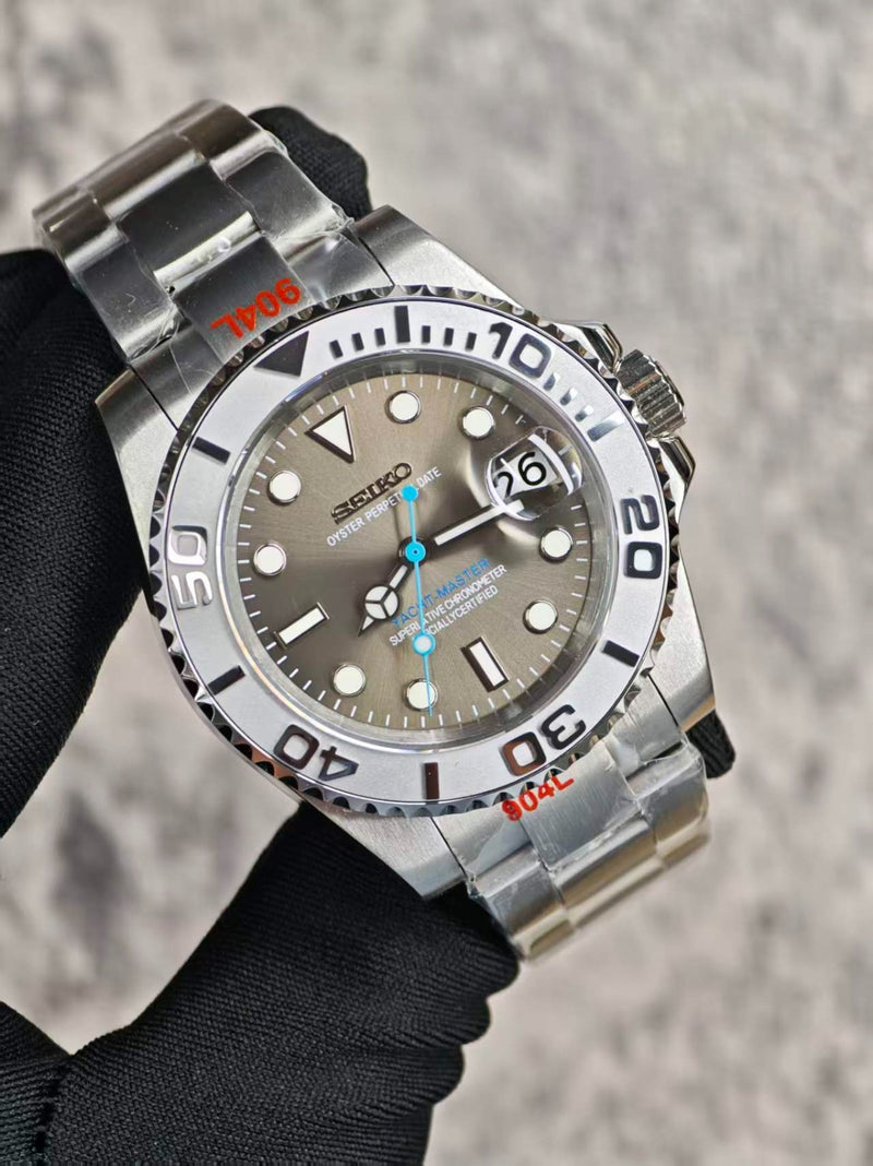 Seiko Mod Yacht-Master - Rhodium Grey | YachtDiver Arctic Frost