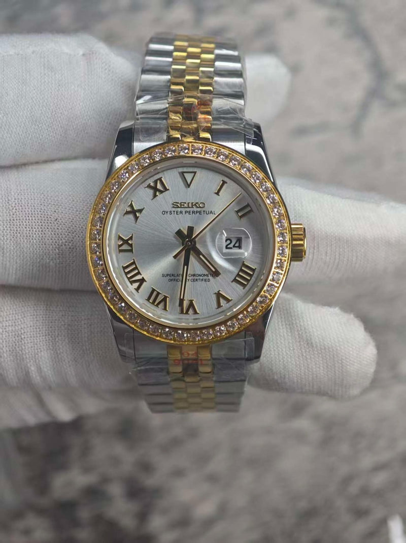 Seiko Mod Ladyjust – Two-Tone Silver Diamond