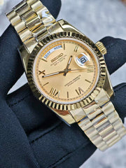 Seiko Mod Day-Date – Gold Champagne