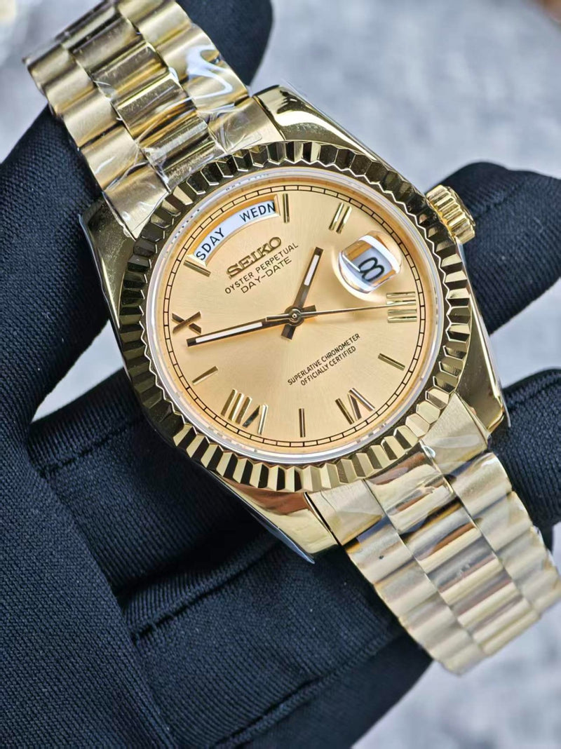 Seiko Mod Day-Date – Gold Champagne