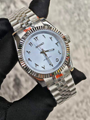Seiko Mod Datejust – Ice Blue Sunburst Arabic Dial