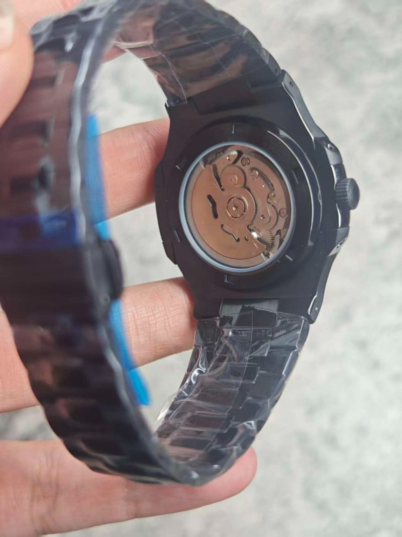 Seiko Mod Nautilus Stealth Black – Full Black Edition