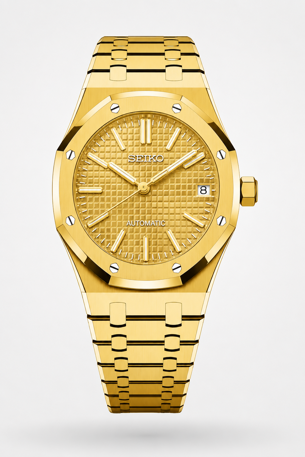Seiko Mod Royal Oak - Full Gold Tapisserie Dial watch