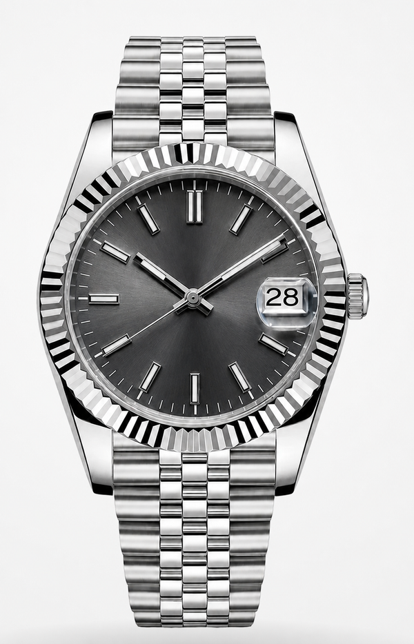 Seiko Mod Datejust – Rhodium Dial (Custom Logo)
