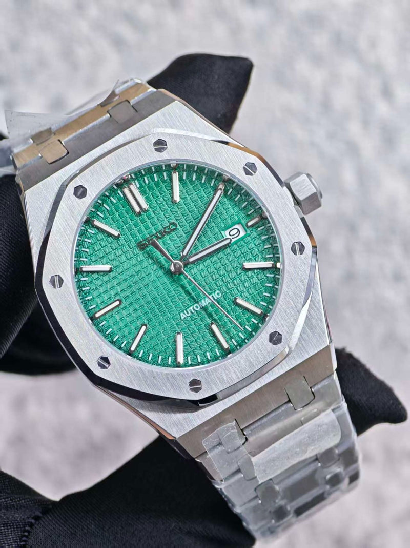 Seiko Mod Royal Oak - Green Tapisserie Dial