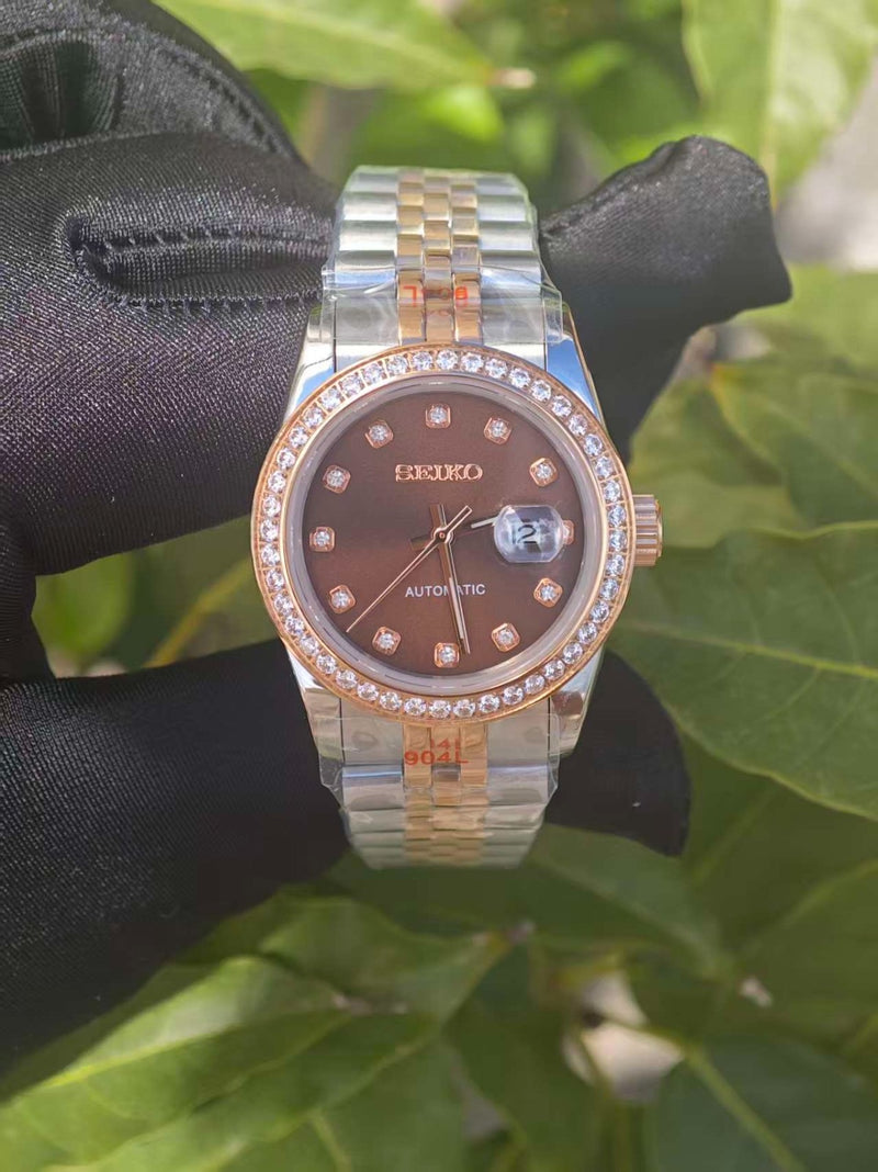 Seiko Mod Ladyjust - Rose Chocolate Diamond Bezel reference view 1