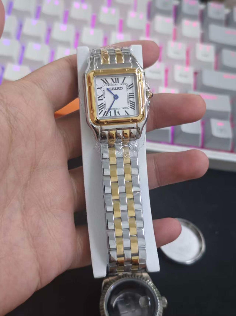 Seiko Mod Ladies Santos - Two-Tone Gold & White reference view 1
