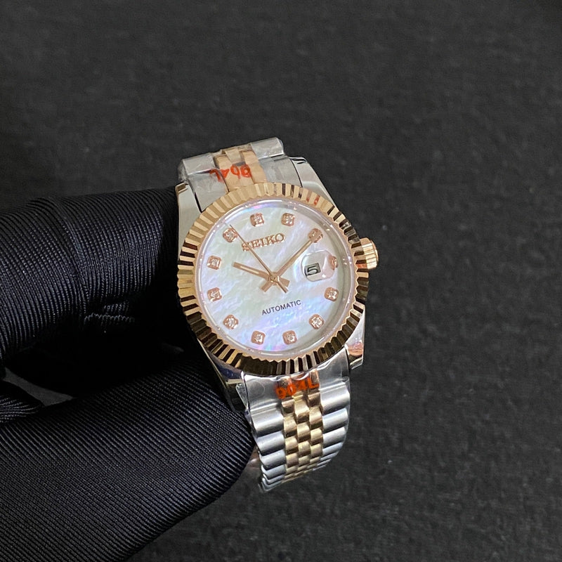 Seiko Mod Ladyjust - Rose Gold Pearl Diamond reference view 1