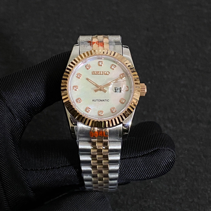 Seiko Mod Ladyjust - Two-Tone Rose Gold Mother of Pearl Diamond reference view 1