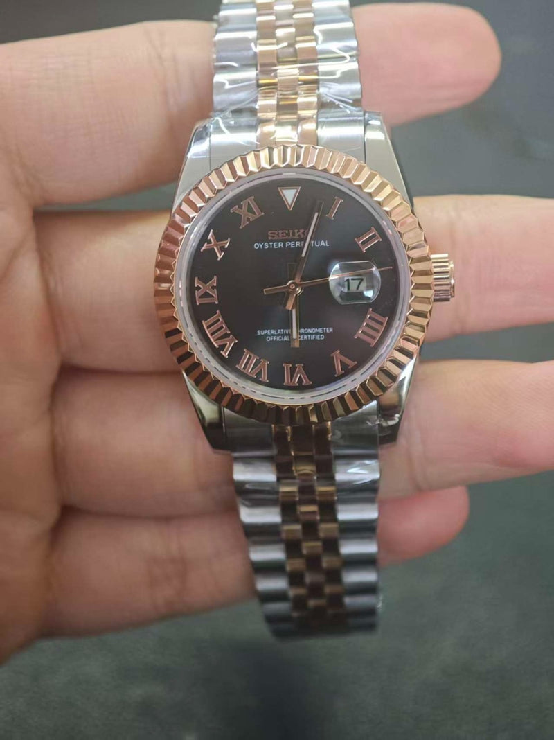 Seiko Mod Ladyjust - Two-Tone Rose Gold Black Roman reference view 1