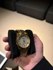 Seiko Mod Day-Date – Full Gold White Roman Dial reference view 3