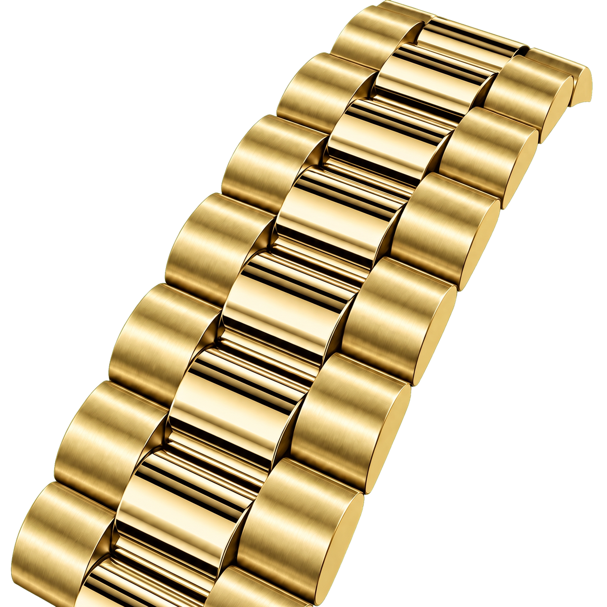 Gold Presidential Mod Bracelet isolated on transparent background