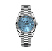 Seiko Mod Day-Date Tiffany Blue wrist shot