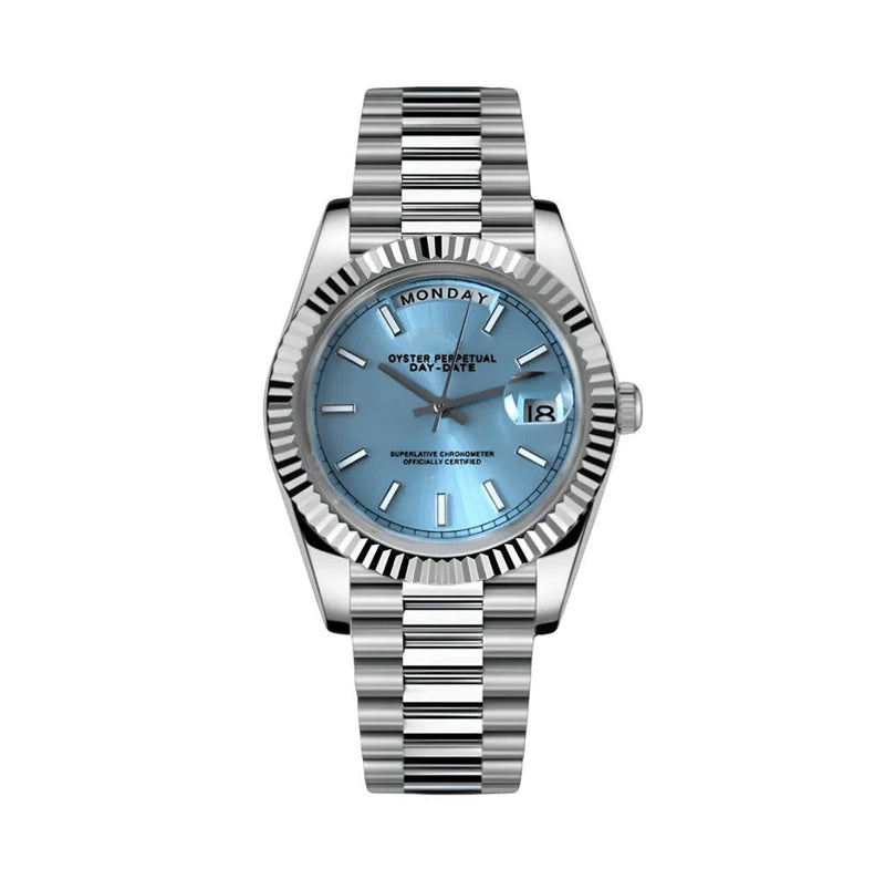 Seiko Mod Day-Date Tiffany Blue wrist shot