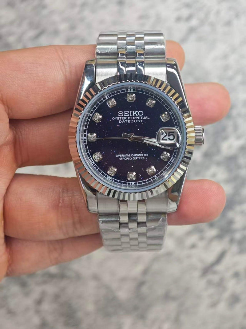 Seiko Mod Datejust – Blue Starry Dust Diamond Dial