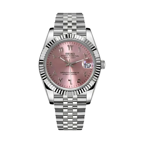 Seiko Mod Datejust – Rose Arabic Dial