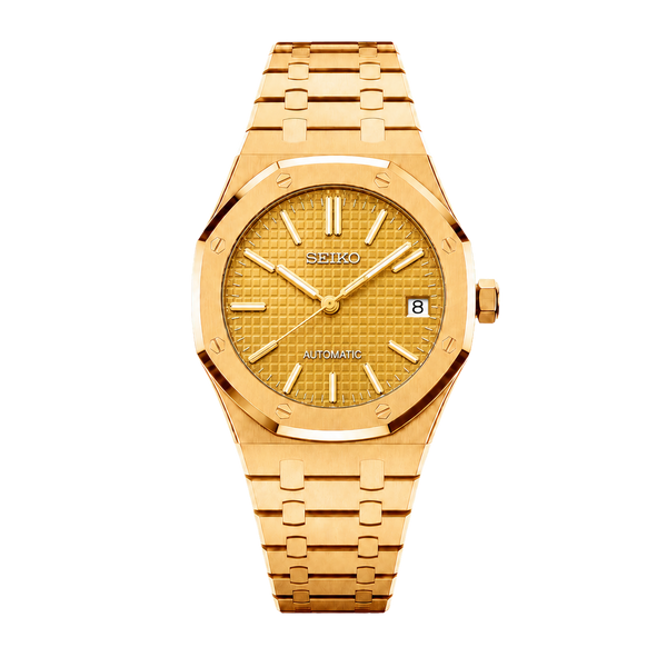 Seiko Mod Royal Oak – Full Gold Tapisserie Dial