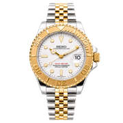Seiko Mod Yacht-Master Two-Tone Gold White Dial transparent product view