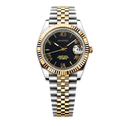 Seiko Mod Datejust - Black Roman Two-Tone watch