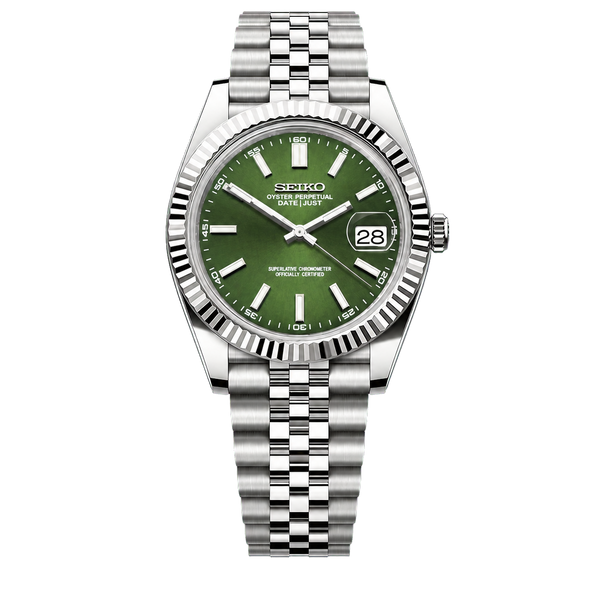 Seiko Mod Datejust - Dark Green Sunburst Dial