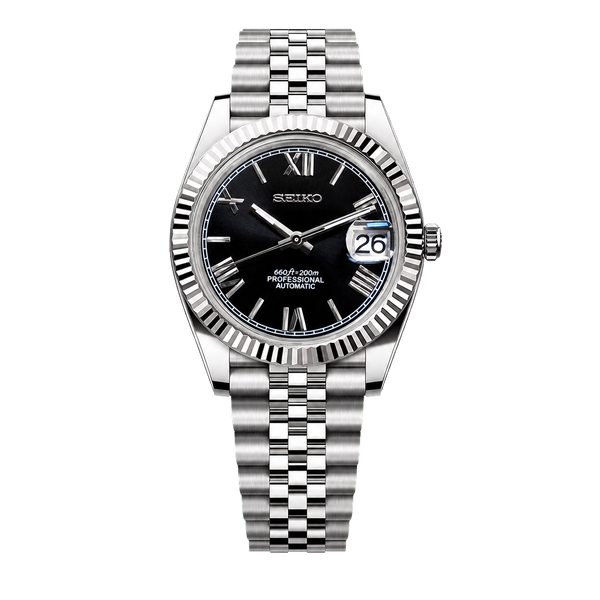 Seiko Mod Datejust - Roman Black