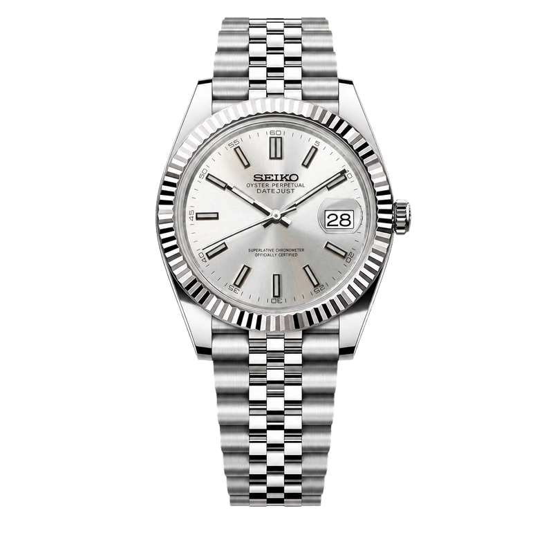 Seiko Mod Datejust - Silver Dial watch