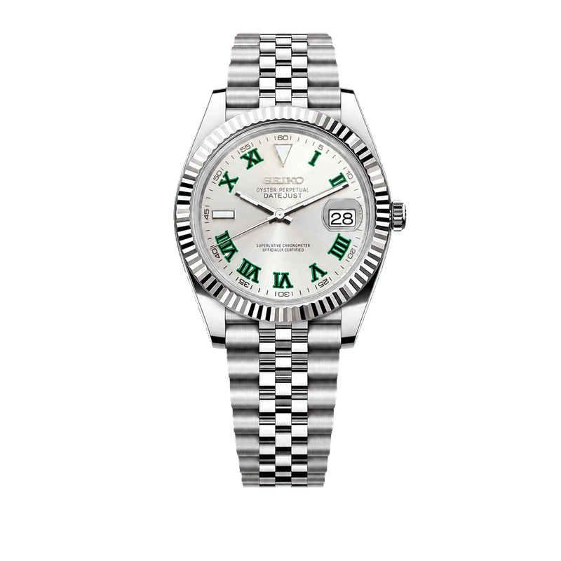 Seiko Mod Datejust - Silver Wimbledon watch