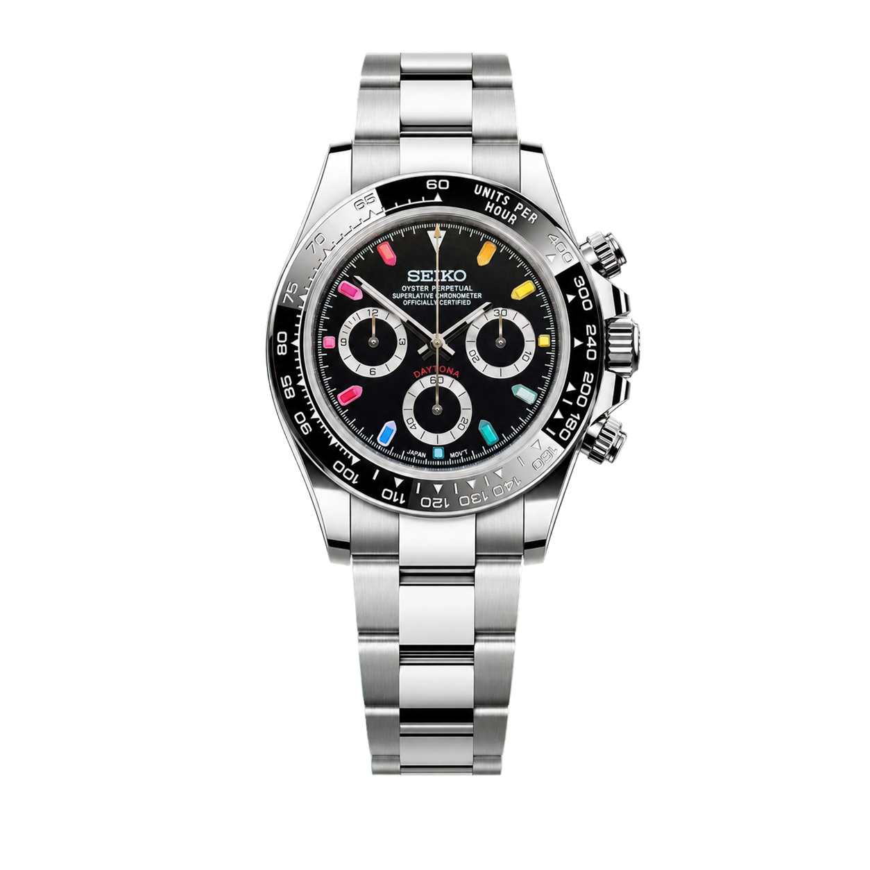 Seiko Mod Daytona - Black Rainbow watch