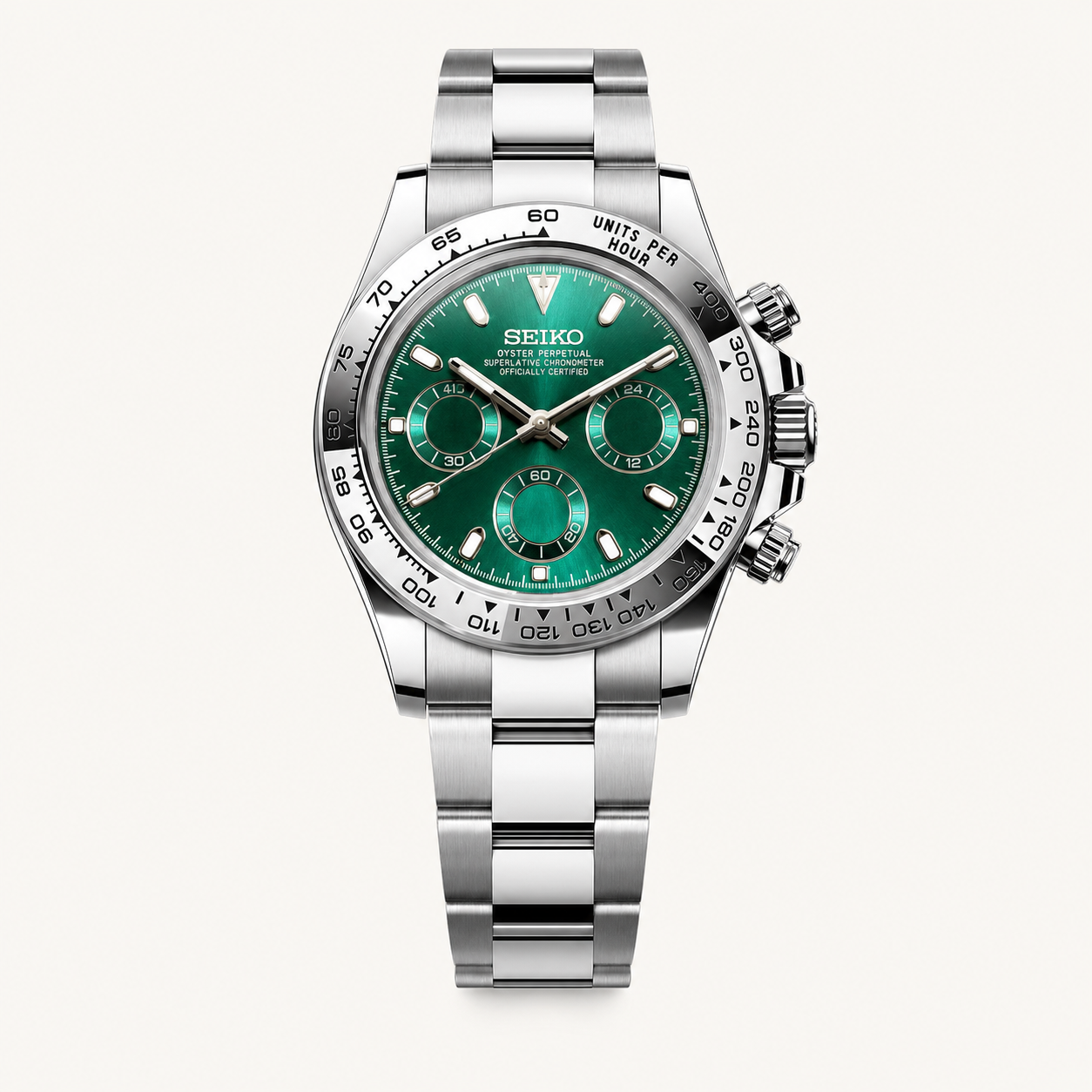 Seiko Mod Daytona – Emerald Chrome watch