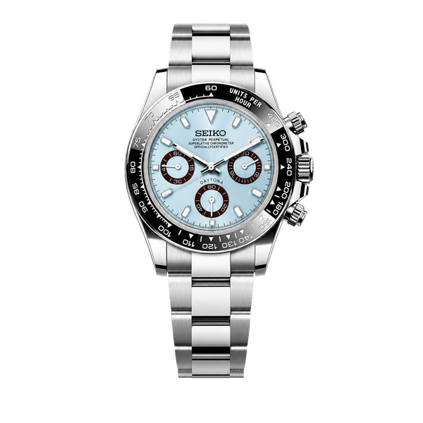 Seiko Mod Daytona - Platinum Black Bezel