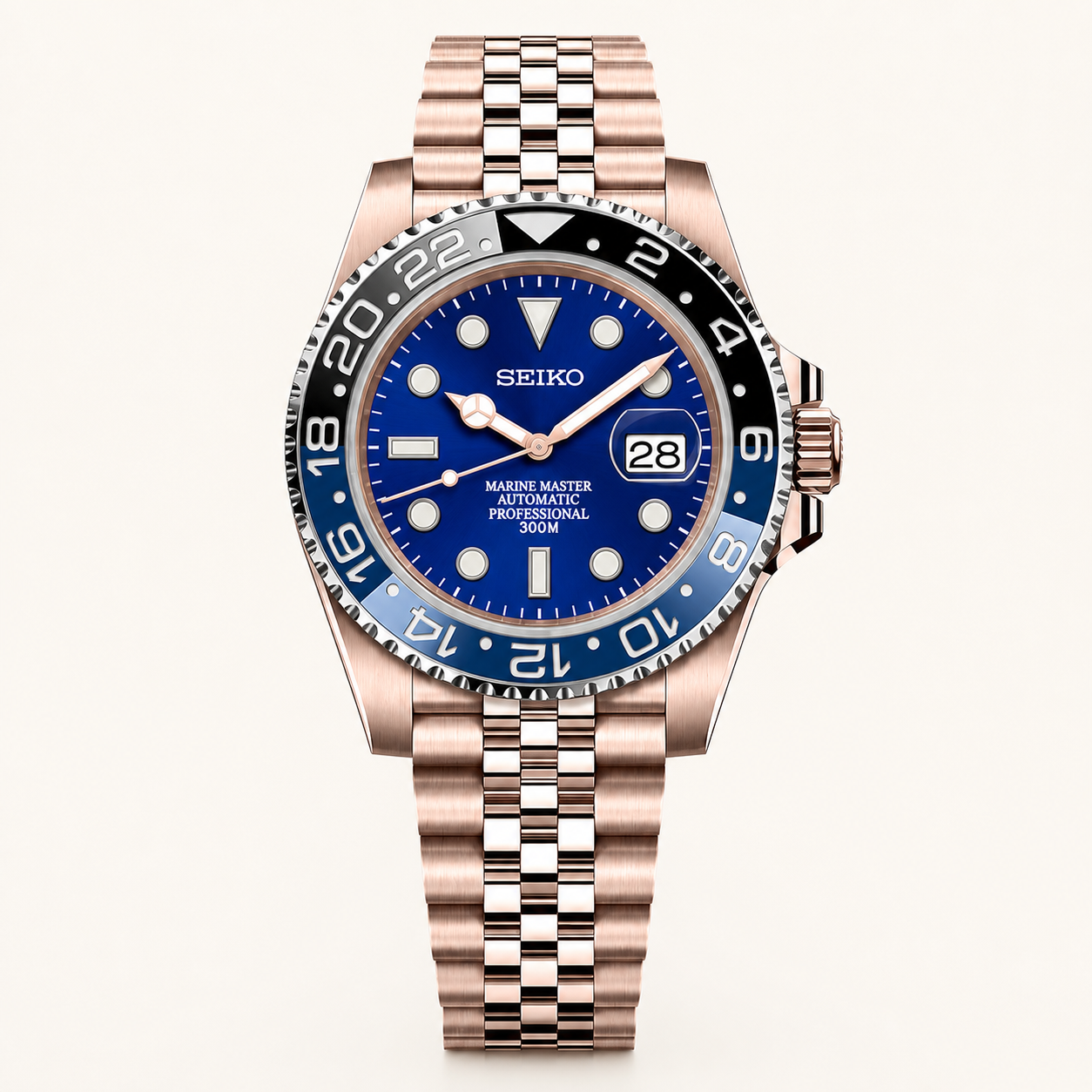 Seiko Mod Submariner 24H – Batman Rose Gold watch