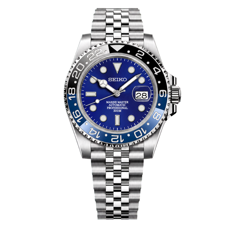 Seiko Mod Submariner 24H - Blue Batman watch