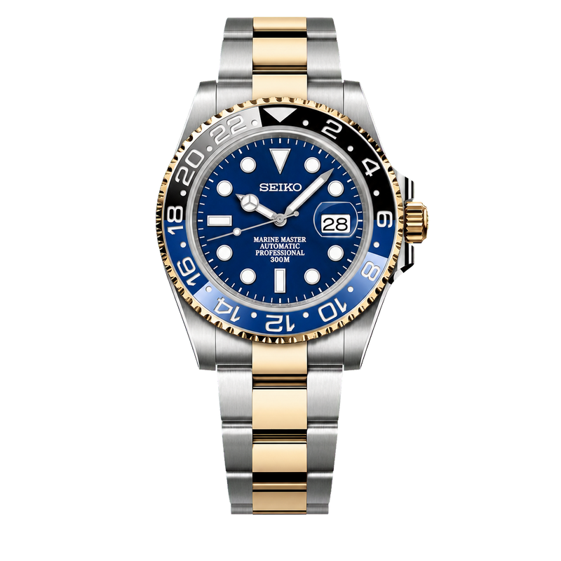 Seiko Mod Submariner 24H - Blue Batman Two-Tone watch