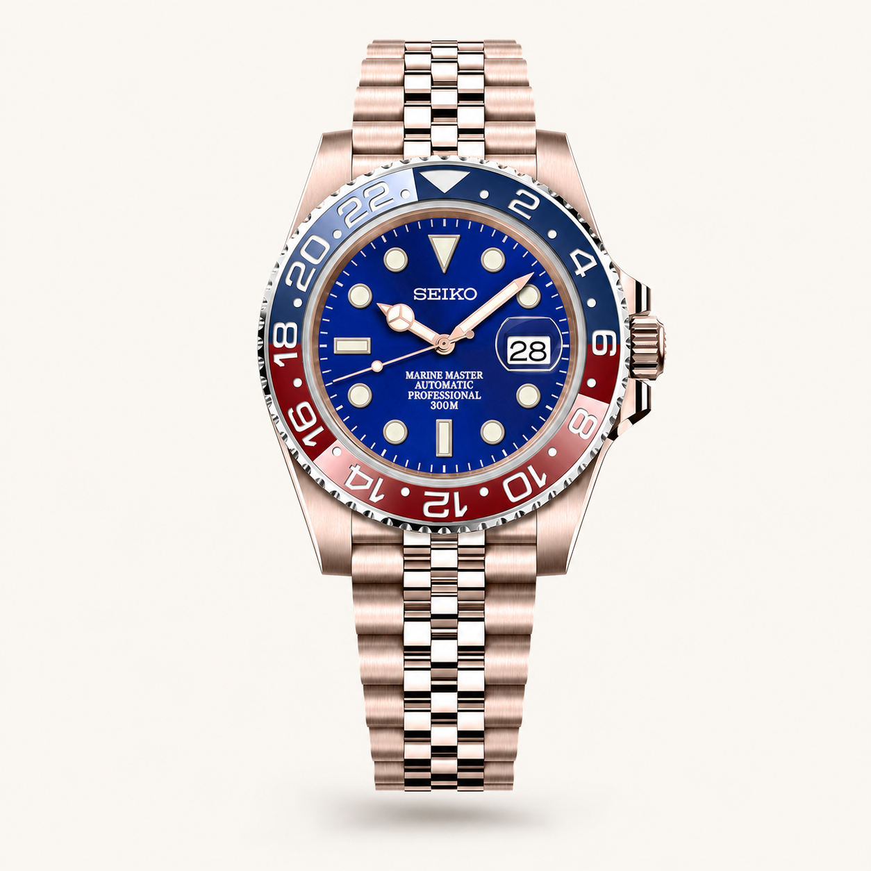 Seiko Mod Submariner 24H – Blue Pepsi Rose Gold watch