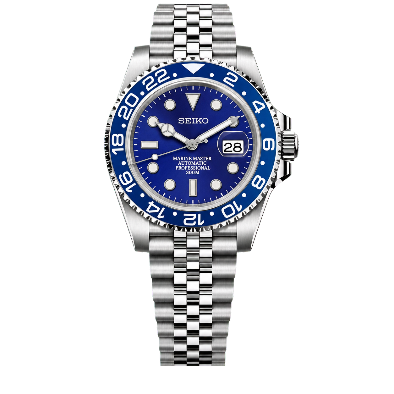 Seiko Mod Submariner 24H - Blue Smurf watch