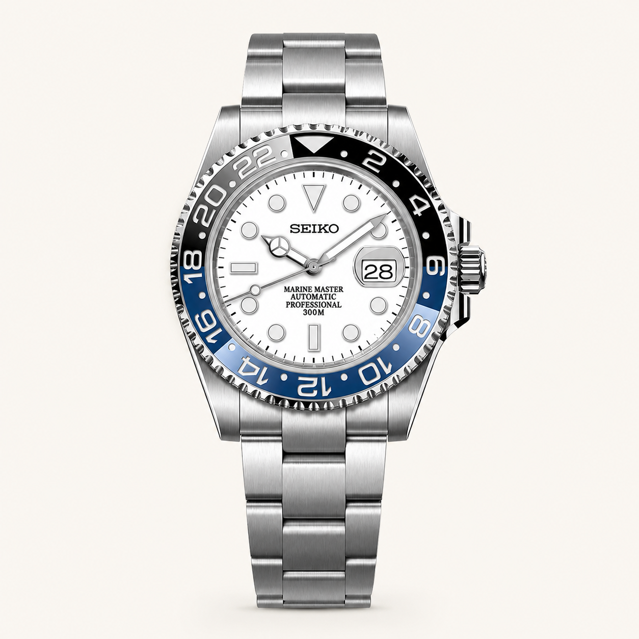 Seiko Mod Submariner 24H – Bright Batman watch
