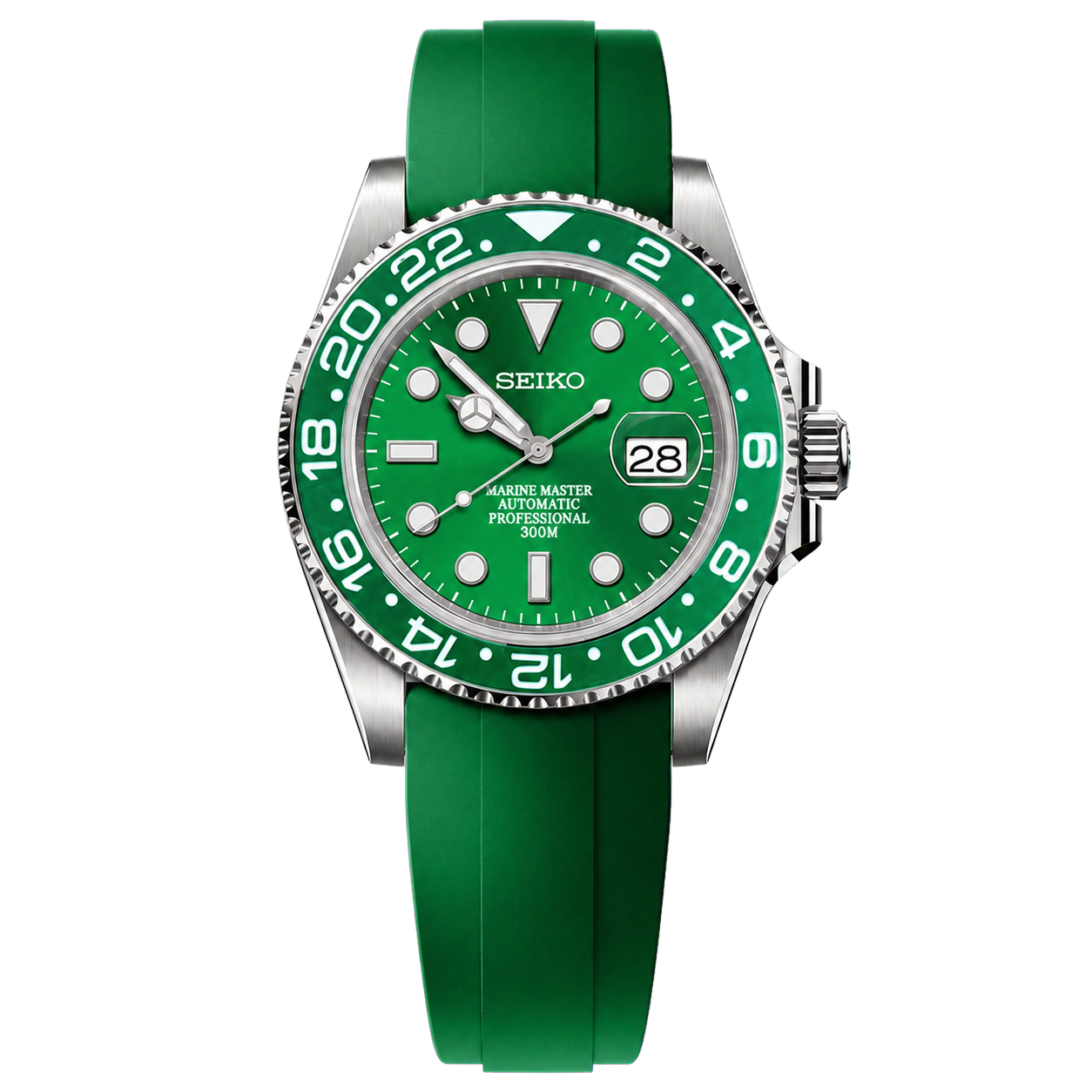 Seiko Mod Submariner 24H - Green Hulk watch