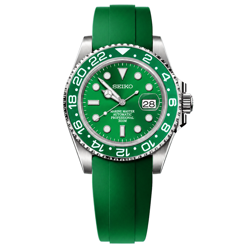 Seiko Mod Submariner 24H - Green Hulk watch