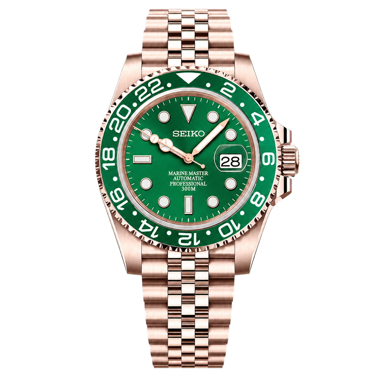 Seiko Mod Submariner 24H - Hulk Rose Gold watch