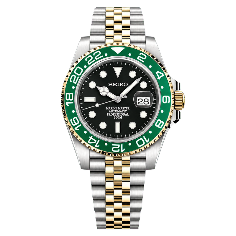 Seiko Mod Submariner 24H - Kermit Two-Tone watch