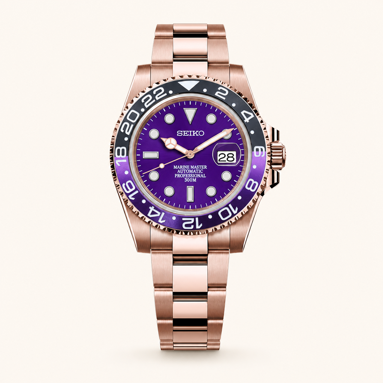 Seiko Mod Submariner 24H – Purple Joker Rose Gold watch