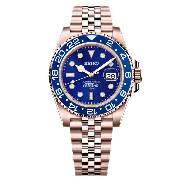Seiko Mod Submariner 24H - Smurf Rose Gold