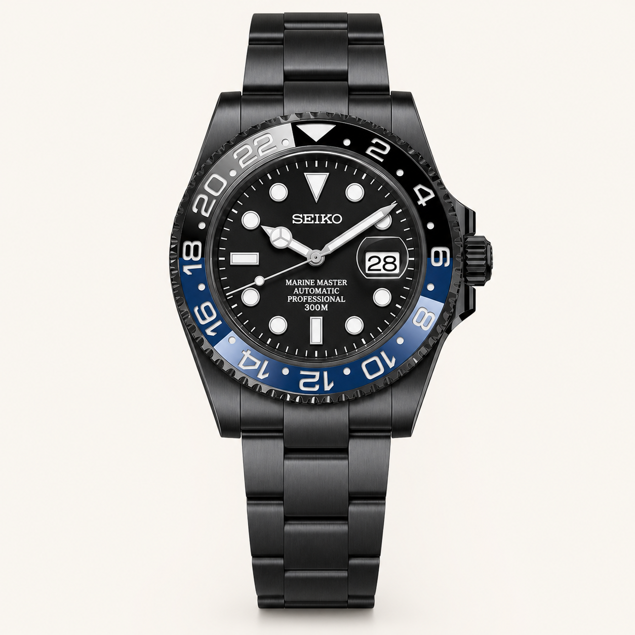 Seiko Mod Submariner 24H – Stealth Batman watch