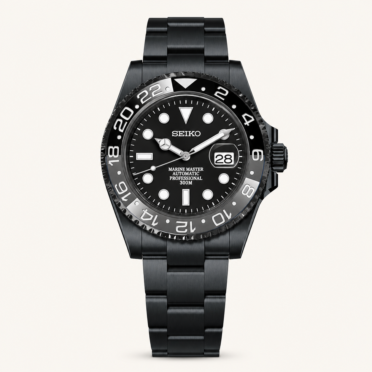Seiko Mod Submariner 24H – Stealth Bruce Wayne watch
