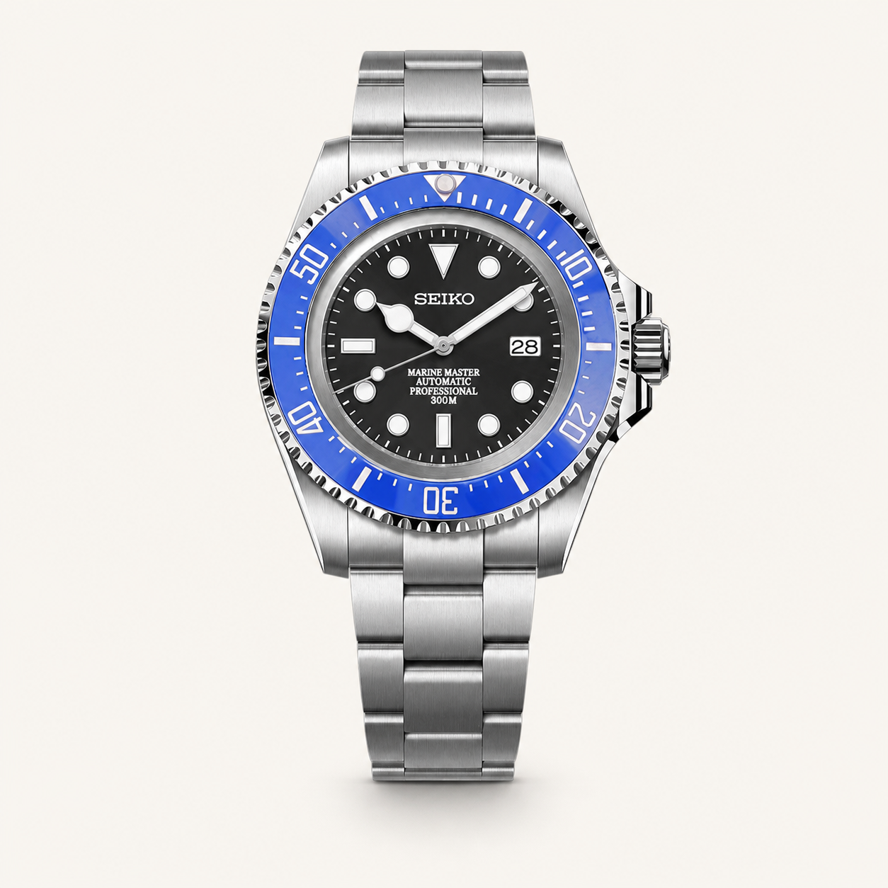 Seiko Mod Submariner 44mm XL – Classic Blue watch