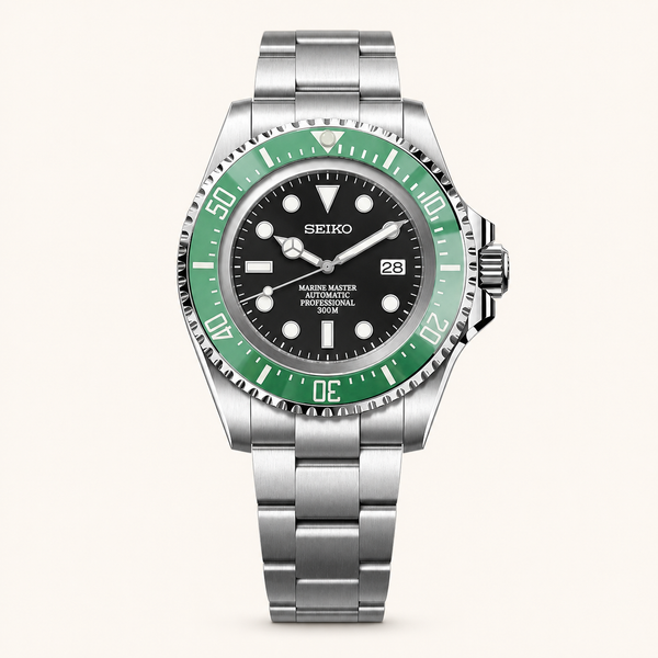 Seiko Mod Submariner 44mm XL – Classic Green
