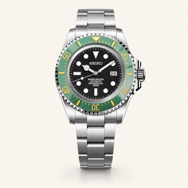 Seiko Mod Submariner 44mm XL – Green Royale